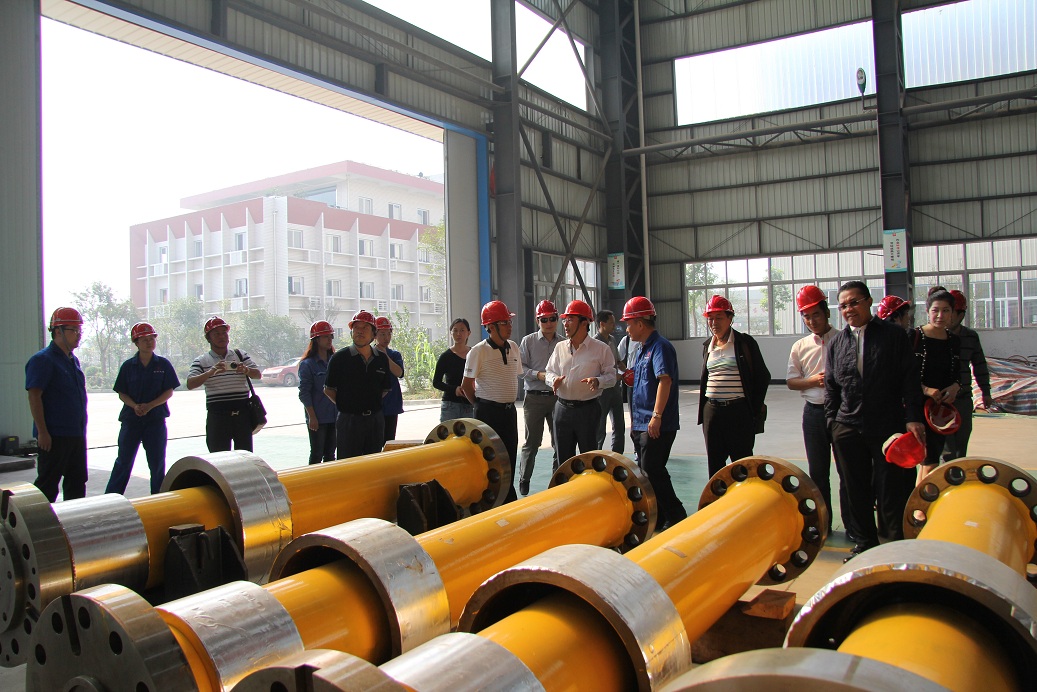 國外業主正在參觀公司水機主軸 國外業主正在參觀公司水機主軸